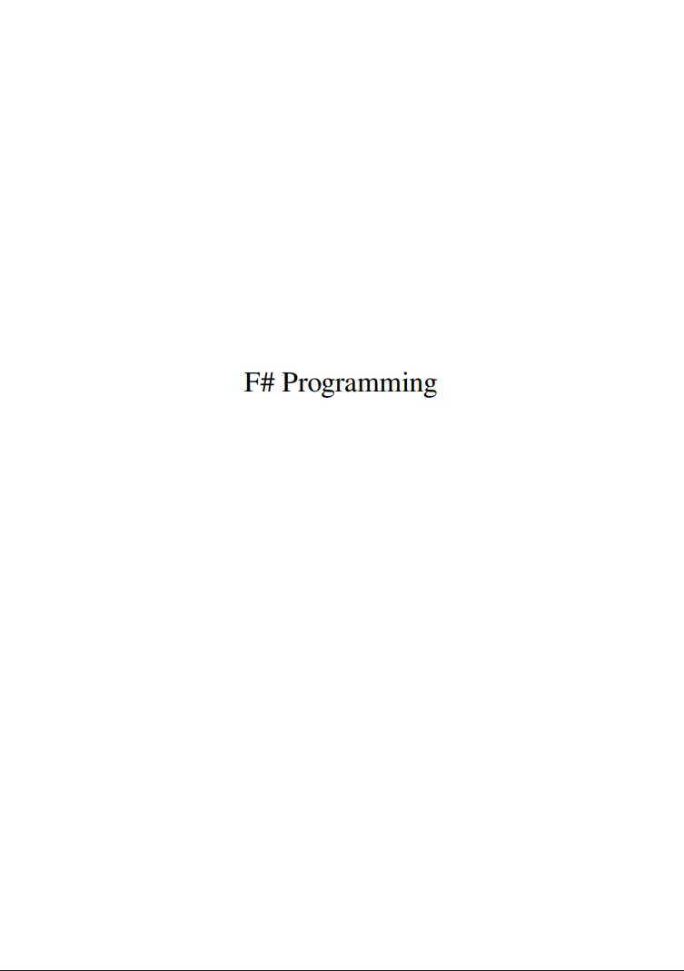 F# Programming